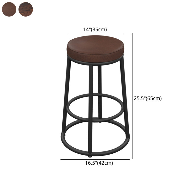 Industrial Armless Backless Counter Stool Iron Cashier Bar Stool with Seat and Pedal Clearhalo 'Bar Furniture' 'Bar Stools' 'bar_stools' 'furn' 'furn_bar_stools' 'Furniture' 'furniture_bar_stools' 'Kitchen & Dining Furniture' 4899445