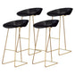 Modern Armless Backrest Counter Stool Iron Bar Stool with Acrylic Seat and Pedal Gloss Black 4 Piece Set Clearhalo 'Bar Furniture' 'Bar Stools' 'bar_stools' 'furn' 'furn_bar_stools' 'Furniture' 'furniture_bar_stools' 'Kitchen & Dining Furniture' 4899452