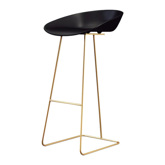 Modern Armless Backrest Counter Stool Iron Bar Stool with Acrylic Seat and Pedal Clearhalo 'Bar Furniture' 'Bar Stools' 'bar_stools' 'furn' 'furn_bar_stools' 'Furniture' 'furniture_bar_stools' 'Kitchen & Dining Furniture' 4899456