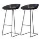Modern Armless Backrest Counter Stool Iron Bar Stool with Acrylic Seat and Pedal Black 2 Piece Set Clearhalo 'Bar Furniture' 'Bar Stools' 'bar_stools' 'furn' 'furn_bar_stools' 'Furniture' 'furniture_bar_stools' 'Kitchen & Dining Furniture' 4899457