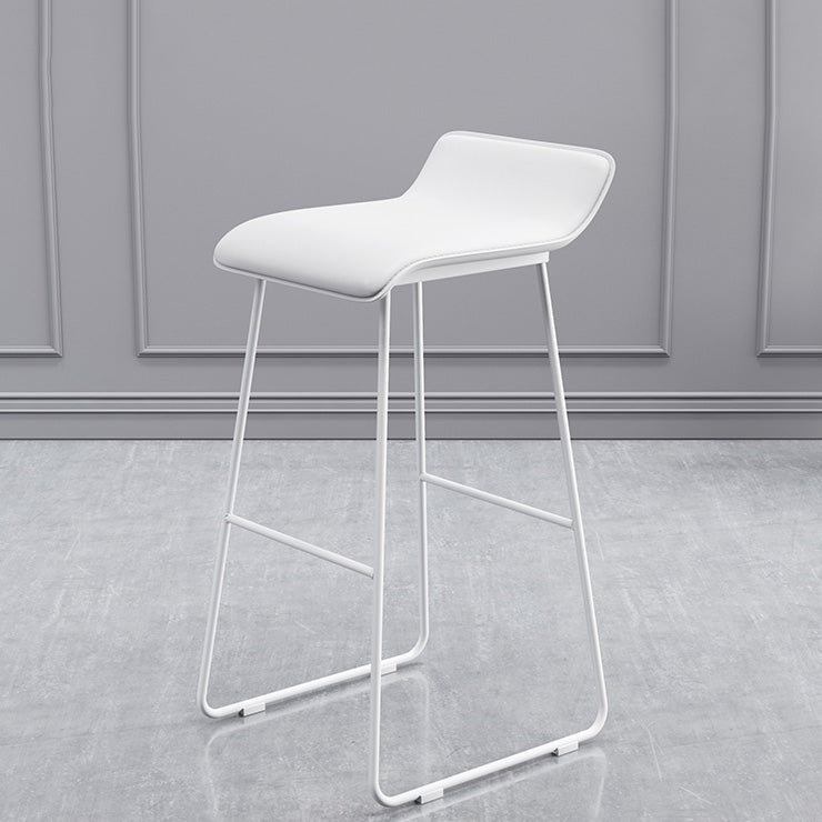 Modern Armless Backrest Counter Stool Steel Cafe Bar Stool with Pedal and Acrylic Seat White 1 Piece Clearhalo 'Bar Furniture' 'Bar Stools' 'bar_stools' 'furn' 'furn_bar_stools' 'Furniture' 'furniture_bar_stools' 'Kitchen & Dining Furniture' 4899471