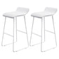 Modern Armless Backrest Counter Stool Steel Cafe Bar Stool with Pedal and Acrylic Seat White 2 Piece Set Clearhalo 'Bar Furniture' 'Bar Stools' 'bar_stools' 'furn' 'furn_bar_stools' 'Furniture' 'furniture_bar_stools' 'Kitchen & Dining Furniture' 4899472