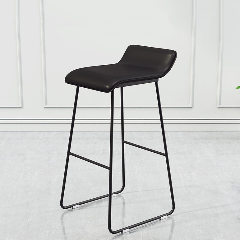 Modern Armless Backrest Counter Stool Steel Cafe Bar Stool with Pedal and Acrylic Seat Black 1 Piece Clearhalo 'Bar Furniture' 'Bar Stools' 'bar_stools' 'furn' 'furn_bar_stools' 'Furniture' 'furniture_bar_stools' 'Kitchen & Dining Furniture' 4899477