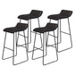 Modern Armless Backrest Counter Stool Steel Cafe Bar Stool with Pedal and Acrylic Seat Black 4 Piece Set Clearhalo 'Bar Furniture' 'Bar Stools' 'bar_stools' 'furn' 'furn_bar_stools' 'Furniture' 'furniture_bar_stools' 'Kitchen & Dining Furniture' 4899480