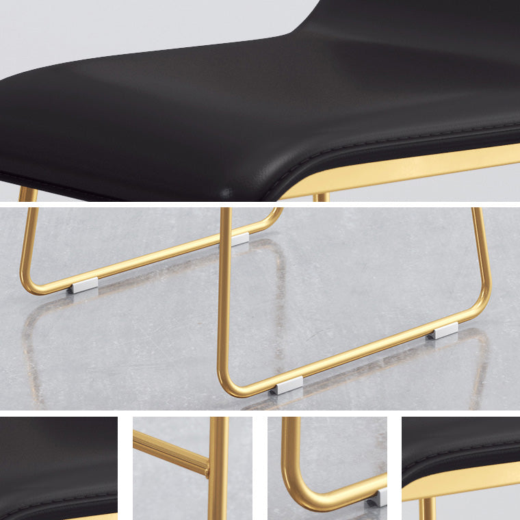 Modern Armless Backrest Counter Stool Steel Cafe Bar Stool with Pedal and Acrylic Seat Clearhalo 'Bar Furniture' 'Bar Stools' 'bar_stools' 'furn' 'furn_bar_stools' 'Furniture' 'furniture_bar_stools' 'Kitchen & Dining Furniture' 4899481