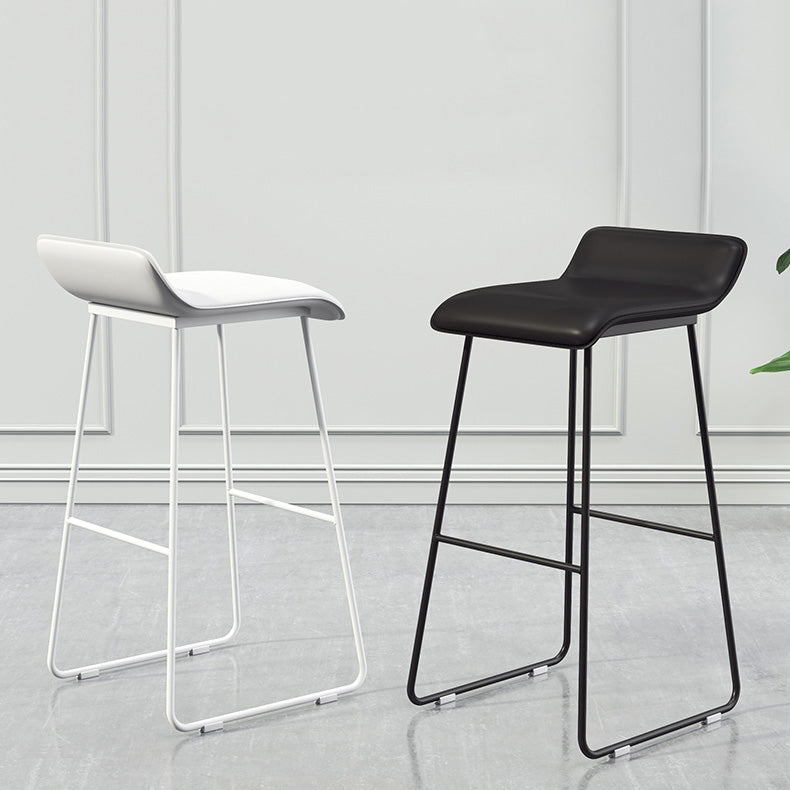 Modern Armless Backrest Counter Stool Steel Cafe Bar Stool with Pedal and Acrylic Seat Clearhalo 'Bar Furniture' 'Bar Stools' 'bar_stools' 'furn' 'furn_bar_stools' 'Furniture' 'furniture_bar_stools' 'Kitchen & Dining Furniture' 4899483