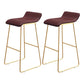 Modern Armless Backrest Counter Stool Steel Cafe Bar Stool with Pedal and Acrylic Seat Burgundy 2 Piece Set Clearhalo 'Bar Furniture' 'Bar Stools' 'bar_stools' 'furn' 'furn_bar_stools' 'Furniture' 'furniture_bar_stools' 'Kitchen & Dining Furniture' 4899484