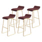 Modern Armless Backrest Counter Stool Steel Cafe Bar Stool with Pedal and Acrylic Seat Burgundy 4 Piece Set Clearhalo 'Bar Furniture' 'Bar Stools' 'bar_stools' 'furn' 'furn_bar_stools' 'Furniture' 'furniture_bar_stools' 'Kitchen & Dining Furniture' 4899485