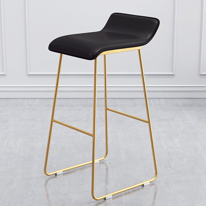 Modern Armless Backrest Counter Stool Steel Cafe Bar Stool with Pedal and Acrylic Seat Gloss Black 1 Piece Clearhalo 'Bar Furniture' 'Bar Stools' 'bar_stools' 'furn' 'furn_bar_stools' 'Furniture' 'furniture_bar_stools' 'Kitchen & Dining Furniture' 4899486