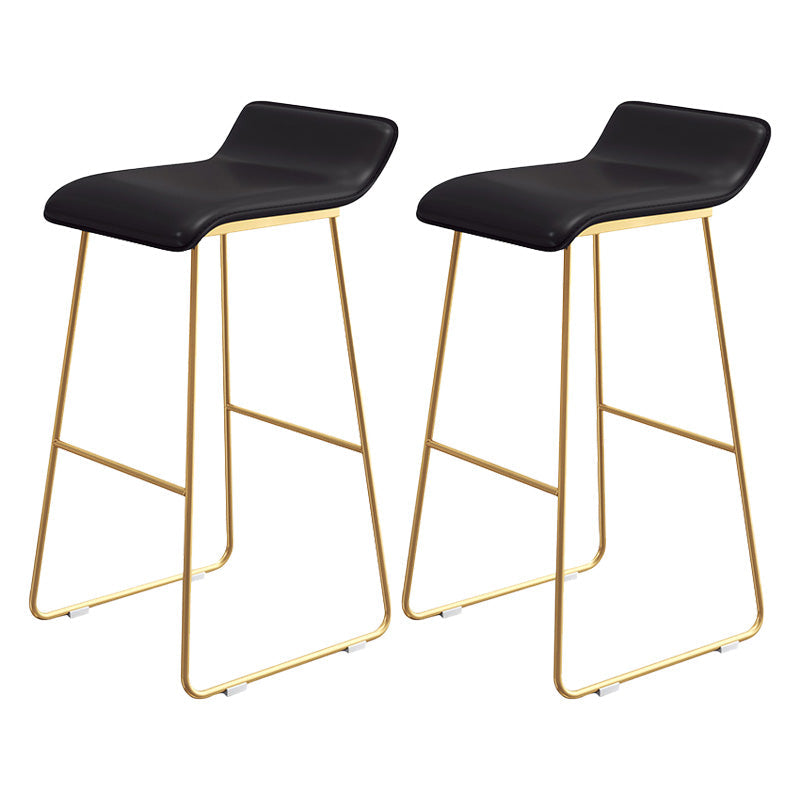 Modern Armless Backrest Counter Stool Steel Cafe Bar Stool with Pedal and Acrylic Seat Gloss Black 2 Piece Set Clearhalo 'Bar Furniture' 'Bar Stools' 'bar_stools' 'furn' 'furn_bar_stools' 'Furniture' 'furniture_bar_stools' 'Kitchen & Dining Furniture' 4899487
