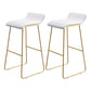 Modern Armless Backrest Counter Stool Steel Cafe Bar Stool with Pedal and Acrylic Seat Gloss White 2 Piece Set Clearhalo 'Bar Furniture' 'Bar Stools' 'bar_stools' 'furn' 'furn_bar_stools' 'Furniture' 'furniture_bar_stools' 'Kitchen & Dining Furniture' 4899490