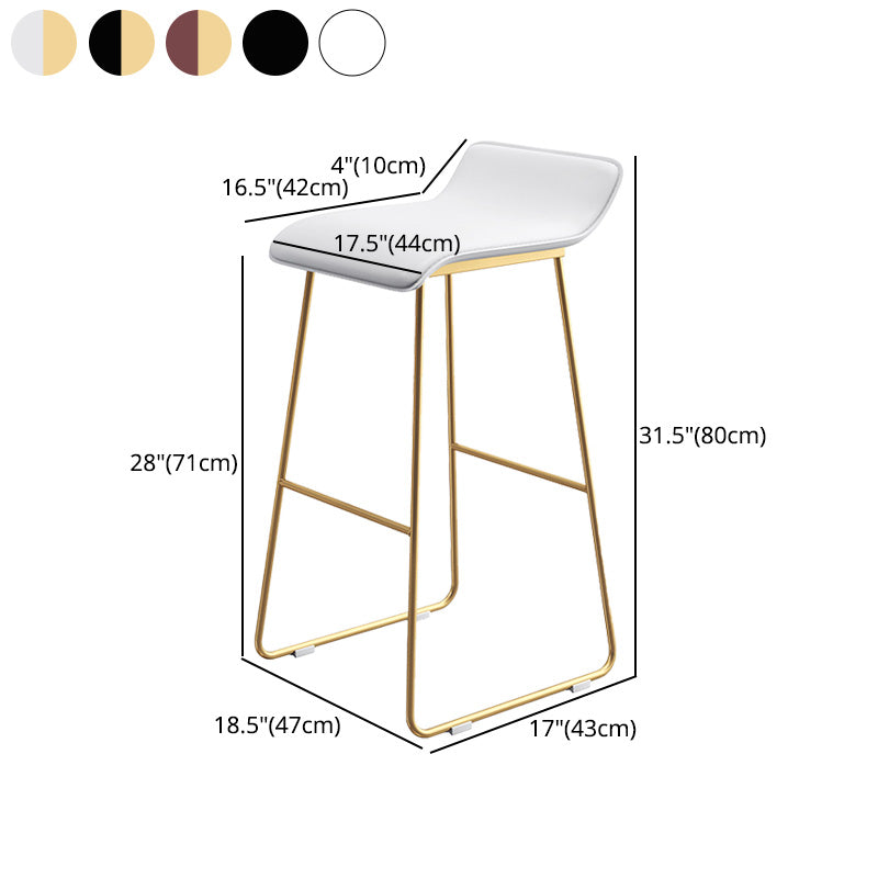 Modern Armless Backrest Counter Stool Steel Cafe Bar Stool with Pedal and Acrylic Seat Clearhalo 'Bar Furniture' 'Bar Stools' 'bar_stools' 'furn' 'furn_bar_stools' 'Furniture' 'furniture_bar_stools' 'Kitchen & Dining Furniture' 4899493