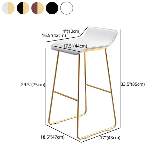 Modern Armless Backrest Counter Stool Steel Cafe Bar Stool with Pedal and Acrylic Seat Clearhalo 'Bar Furniture' 'Bar Stools' 'bar_stools' 'furn' 'furn_bar_stools' 'Furniture' 'furniture_bar_stools' 'Kitchen & Dining Furniture' 4899494