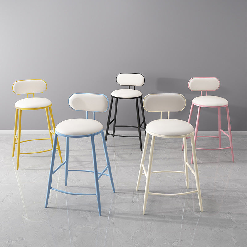 Scandinavian Footrest Milk Tea Shop Stool Matte Finish Iron Bar Stool Clearhalo 'Bar Furniture' 'Bar Stools' 'bar_stools' 'furn' 'furn_bar_stools' 'Furniture' 'furniture_bar_stools' 'Kitchen & Dining Furniture' 4899539