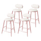 Scandinavian Footrest Milk Tea Shop Stool Matte Finish Iron Bar Stool Pink 4 Piece Set Clearhalo 'Bar Furniture' 'Bar Stools' 'bar_stools' 'furn' 'furn_bar_stools' 'Furniture' 'furniture_bar_stools' 'Kitchen & Dining Furniture' 4899541