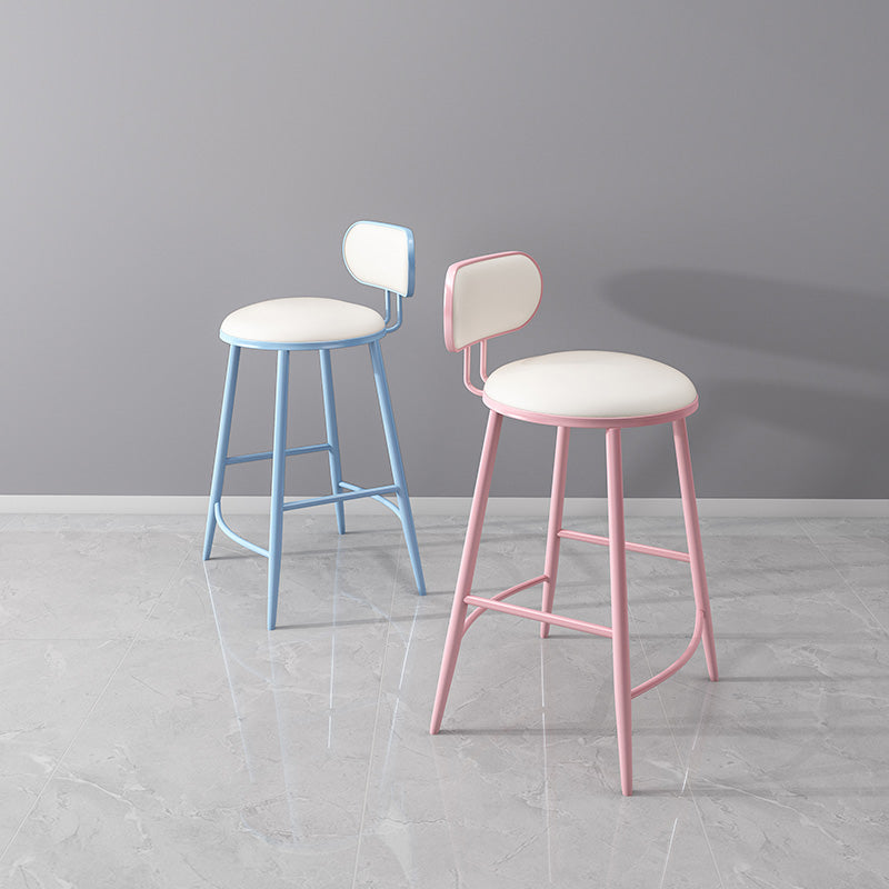 Scandinavian Footrest Milk Tea Shop Stool Matte Finish Iron Bar Stool Clearhalo 'Bar Furniture' 'Bar Stools' 'bar_stools' 'furn' 'furn_bar_stools' 'Furniture' 'furniture_bar_stools' 'Kitchen & Dining Furniture' 4899542