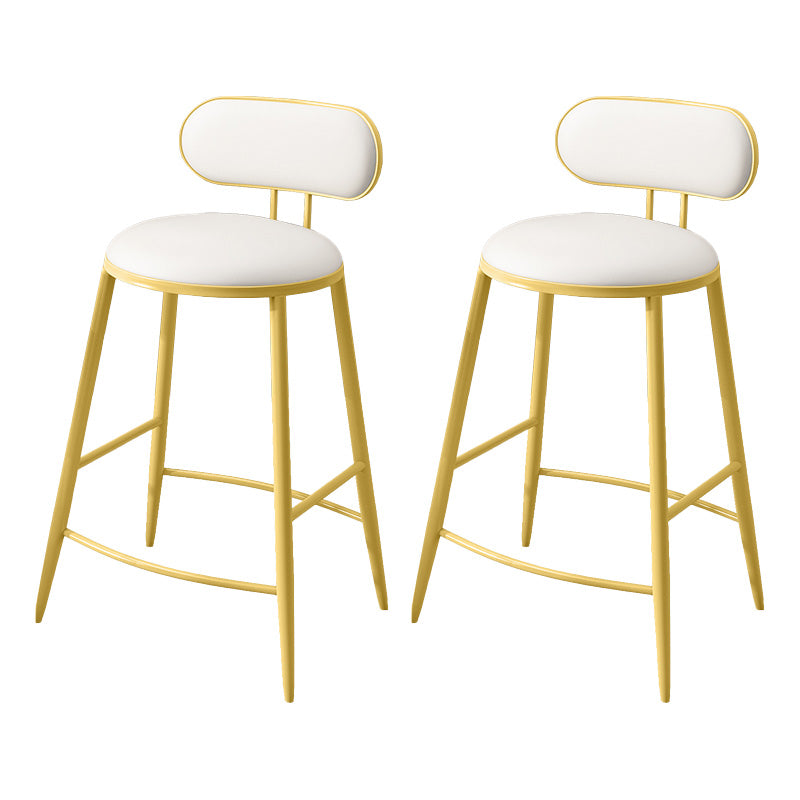 Scandinavian Footrest Milk Tea Shop Stool Matte Finish Iron Bar Stool Light Yellow 2 Piece Set Clearhalo 'Bar Furniture' 'Bar Stools' 'bar_stools' 'furn' 'furn_bar_stools' 'Furniture' 'furniture_bar_stools' 'Kitchen & Dining Furniture' 4899543