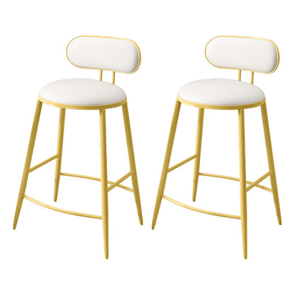 Scandinavian Footrest Milk Tea Shop Stool Matte Finish Iron Bar Stool Light Yellow 2 Piece Set Clearhalo 'Bar Furniture' 'Bar Stools' 'bar_stools' 'furn' 'furn_bar_stools' 'Furniture' 'furniture_bar_stools' 'Kitchen & Dining Furniture' 4899543
