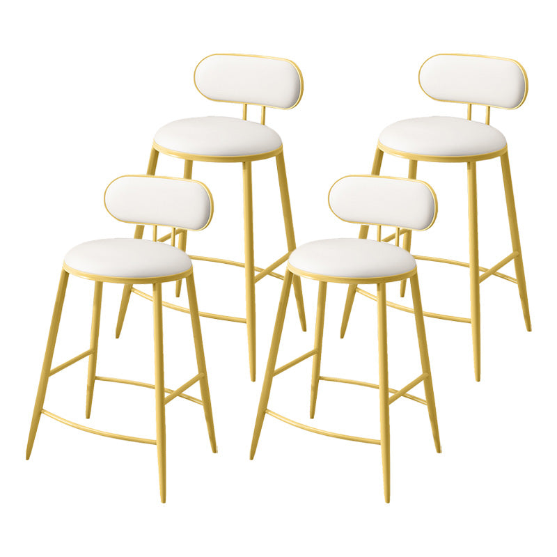 Scandinavian Footrest Milk Tea Shop Stool Matte Finish Iron Bar Stool Light Yellow 4 Piece Set Clearhalo 'Bar Furniture' 'Bar Stools' 'bar_stools' 'furn' 'furn_bar_stools' 'Furniture' 'furniture_bar_stools' 'Kitchen & Dining Furniture' 4899545