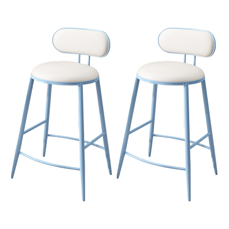 Scandinavian Footrest Milk Tea Shop Stool Matte Finish Iron Bar Stool Light Blue 2 Piece Set Clearhalo 'Bar Furniture' 'Bar Stools' 'bar_stools' 'furn' 'furn_bar_stools' 'Furniture' 'furniture_bar_stools' 'Kitchen & Dining Furniture' 4899552