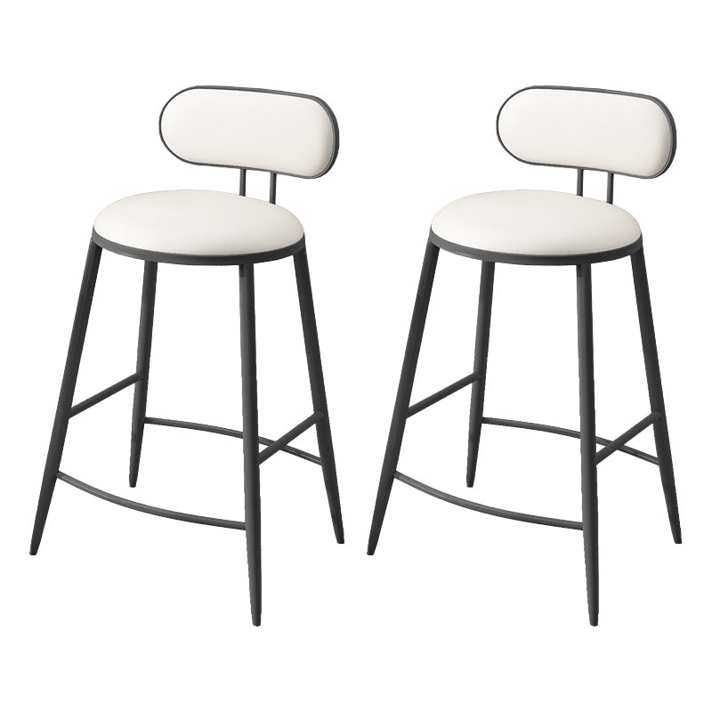 Scandinavian Footrest Milk Tea Shop Stool Matte Finish Iron Bar Stool Black 2 Piece Set Clearhalo 'Bar Furniture' 'Bar Stools' 'bar_stools' 'furn' 'furn_bar_stools' 'Furniture' 'furniture_bar_stools' 'Kitchen & Dining Furniture' 4899555