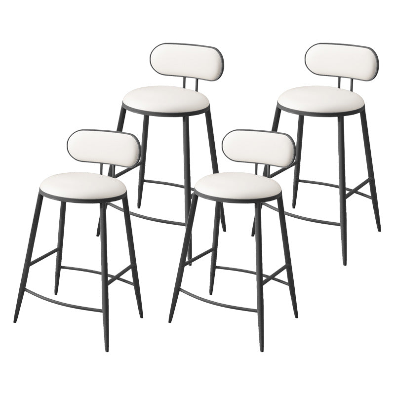 Scandinavian Footrest Milk Tea Shop Stool Matte Finish Iron Bar Stool Black 4 Piece Set Clearhalo 'Bar Furniture' 'Bar Stools' 'bar_stools' 'furn' 'furn_bar_stools' 'Furniture' 'furniture_bar_stools' 'Kitchen & Dining Furniture' 4899557