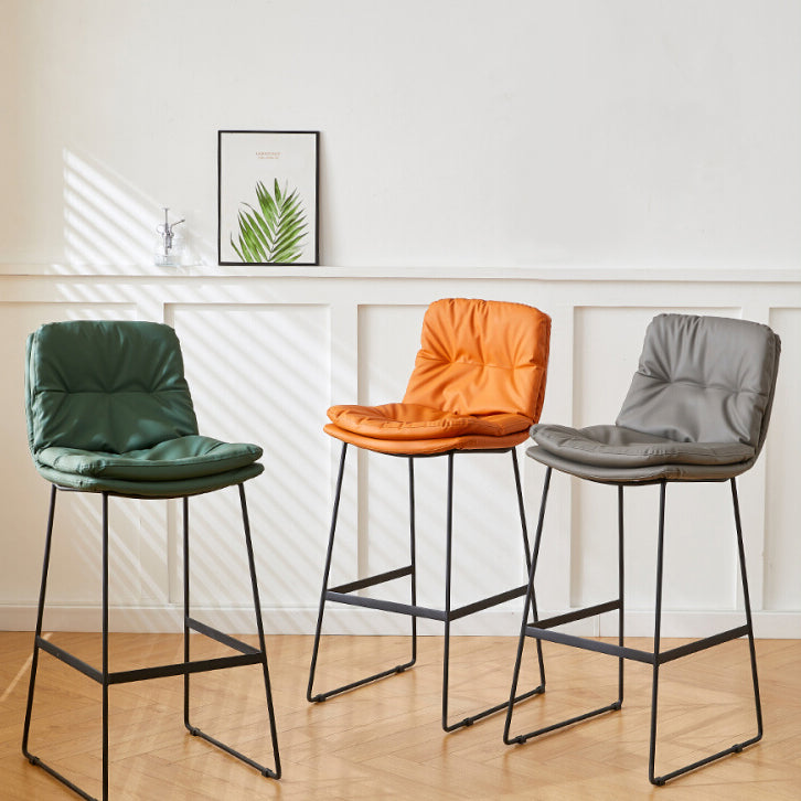 Scandinavian Coffee Shop Footrest Stool Matte Finish PU Leather Barstool Clearhalo 'Bar Furniture' 'Bar Stools' 'bar_stools' 'furn' 'furn_bar_stools' 'Furniture' 'furniture_bar_stools' 'Kitchen & Dining Furniture' 4899560