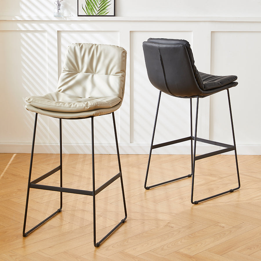 Scandinavian Coffee Shop Footrest Stool Matte Finish PU Leather Barstool Clearhalo 'Bar Furniture' 'Bar Stools' 'bar_stools' 'furn' 'furn_bar_stools' 'Furniture' 'furniture_bar_stools' 'Kitchen & Dining Furniture' 4899562