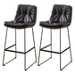 Scandinavian Coffee Shop Footrest Stool Matte Finish PU Leather Barstool Black 2 Piece Set Bar Stool(30"H) Clearhalo 'Bar Furniture' 'Bar Stools' 'bar_stools' 'furn' 'furn_bar_stools' 'Furniture' 'furniture_bar_stools' 'Kitchen & Dining Furniture' 4899563