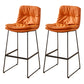 Scandinavian Coffee Shop Footrest Stool Matte Finish PU Leather Barstool Orange 2 Piece Set Bar Stool(30"H) Clearhalo 'Bar Furniture' 'Bar Stools' 'bar_stools' 'furn' 'furn_bar_stools' 'Furniture' 'furniture_bar_stools' 'Kitchen & Dining Furniture' 4899574