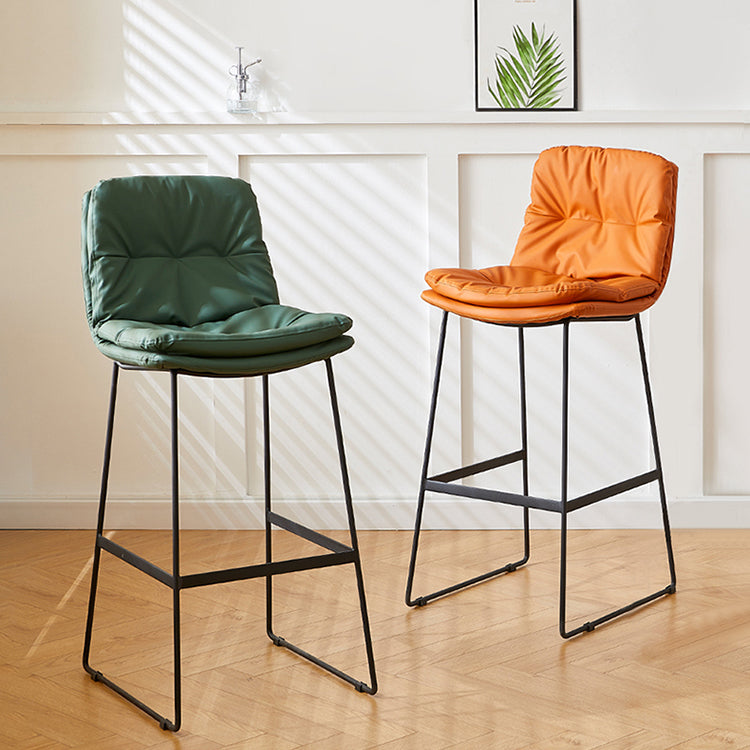 Scandinavian Coffee Shop Footrest Stool Matte Finish PU Leather Barstool Clearhalo 'Bar Furniture' 'Bar Stools' 'bar_stools' 'furn' 'furn_bar_stools' 'Furniture' 'furniture_bar_stools' 'Kitchen & Dining Furniture' 4899578