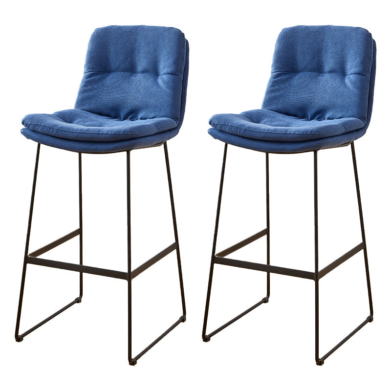 Scandinavian Coffee Shop Footrest Stool Matte Finish PU Leather Barstool Blue 2 Piece Set Bar Stool(30"H) Clearhalo 'Bar Furniture' 'Bar Stools' 'bar_stools' 'furn' 'furn_bar_stools' 'Furniture' 'furniture_bar_stools' 'Kitchen & Dining Furniture' 4899579