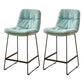 Scandinavian Coffee Shop Footrest Stool Matte Finish PU Leather Barstool Light Green 2 Piece Set Counter Stool(26"H) Clearhalo 'Bar Furniture' 'Bar Stools' 'bar_stools' 'furn' 'furn_bar_stools' 'Furniture' 'furniture_bar_stools' 'Kitchen & Dining Furniture' 4899581