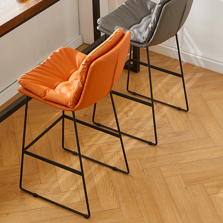 Scandinavian Coffee Shop Footrest Stool Matte Finish PU Leather Barstool Clearhalo 'Bar Furniture' 'Bar Stools' 'bar_stools' 'furn' 'furn_bar_stools' 'Furniture' 'furniture_bar_stools' 'Kitchen & Dining Furniture' 4899582
