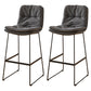 Scandinavian Coffee Shop Footrest Stool Matte Finish PU Leather Barstool Black-Gray 2 Piece Set Bar Stool(30"H) Clearhalo 'Bar Furniture' 'Bar Stools' 'bar_stools' 'furn' 'furn_bar_stools' 'Furniture' 'furniture_bar_stools' 'Kitchen & Dining Furniture' 4899590