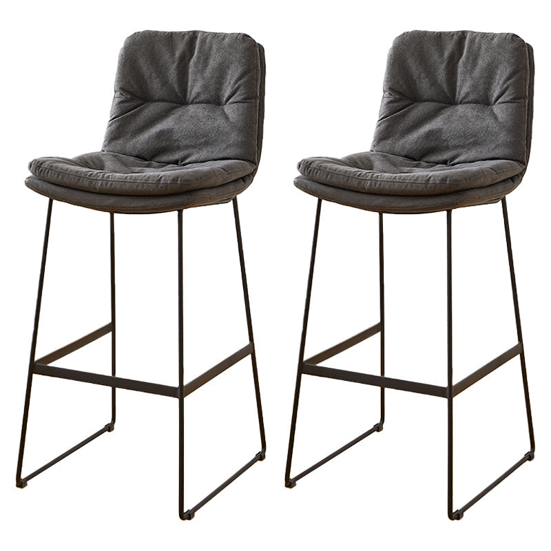Scandinavian Coffee Shop Footrest Stool Matte Finish PU Leather Barstool Black-Gray 2 Piece Set Bar Stool(30"H) Clearhalo 'Bar Furniture' 'Bar Stools' 'bar_stools' 'furn' 'furn_bar_stools' 'Furniture' 'furniture_bar_stools' 'Kitchen & Dining Furniture' 4899590