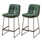 Scandinavian Coffee Shop Footrest Stool Matte Finish PU Leather Barstool Blackish Green 2 Piece Set Counter Stool(26"H) Clearhalo 'Bar Furniture' 'Bar Stools' 'bar_stools' 'furn' 'furn_bar_stools' 'Furniture' 'furniture_bar_stools' 'Kitchen & Dining Furniture' 4899591
