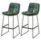 Scandinavian Coffee Shop Footrest Stool Matte Finish PU Leather Barstool Blackish Green 2 Piece Set Bar Stool(30"H) Clearhalo 'Bar Furniture' 'Bar Stools' 'bar_stools' 'furn' 'furn_bar_stools' 'Furniture' 'furniture_bar_stools' 'Kitchen & Dining Furniture' 4899592