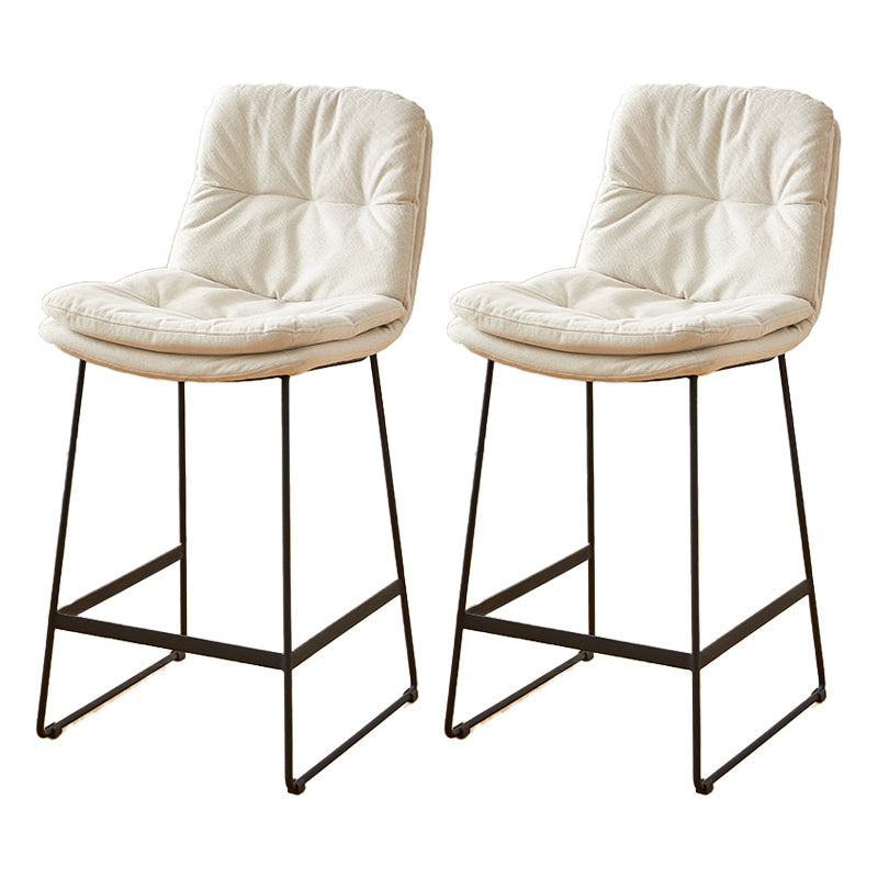 Scandinavian Coffee Shop Footrest Stool Matte Finish PU Leather Barstool Off-White 2 Piece Set Counter Stool(26"H) Clearhalo 'Bar Furniture' 'Bar Stools' 'bar_stools' 'furn' 'furn_bar_stools' 'Furniture' 'furniture_bar_stools' 'Kitchen & Dining Furniture' 4899593