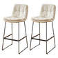 Scandinavian Coffee Shop Footrest Stool Matte Finish PU Leather Barstool Off-White 2 Piece Set Bar Stool(30"H) Clearhalo 'Bar Furniture' 'Bar Stools' 'bar_stools' 'furn' 'furn_bar_stools' 'Furniture' 'furniture_bar_stools' 'Kitchen & Dining Furniture' 4899594