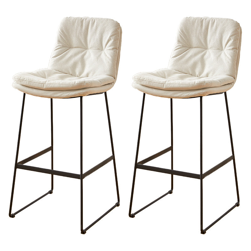 Scandinavian Coffee Shop Footrest Stool Matte Finish PU Leather Barstool Off-White 2 Piece Set Bar Stool(30"H) Clearhalo 'Bar Furniture' 'Bar Stools' 'bar_stools' 'furn' 'furn_bar_stools' 'Furniture' 'furniture_bar_stools' 'Kitchen & Dining Furniture' 4899594
