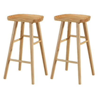 Contemporary Solid Wood Home Stool Matte Finish Footrest Barstool Wood Set of 2 Clearhalo 'Bar Furniture' 'Bar Stools' 'bar_stools' 'Furniture' 'furniture_bar_stools' 'Kitchen & Dining Furniture' 4899639