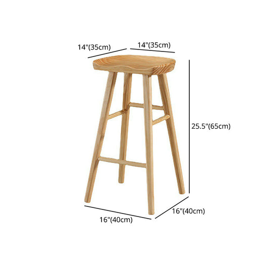 Contemporary Solid Wood Home Stool Matte Finish Footrest Barstool Clearhalo 'Bar Furniture' 'Bar Stools' 'bar_stools' 'Furniture' 'furniture_bar_stools' 'Kitchen & Dining Furniture' 4899650