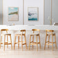 Scandinavian Rubberwood Upholstered Bar Stools Matte Finish Footrest Stool Clearhalo 'Bar Furniture' 'Bar Stools' 'bar_stools' 'Furniture' 'furniture_bar_stools' 'Kitchen & Dining Furniture' 4899691