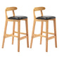 Scandinavian Rubberwood Upholstered Bar Stools Matte Finish Footrest Stool Black Set of 2 Clearhalo 'Bar Furniture' 'Bar Stools' 'bar_stools' 'Furniture' 'furniture_bar_stools' 'Kitchen & Dining Furniture' 4899692
