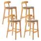 Scandinavian Rubberwood Upholstered Bar Stools Matte Finish Footrest Stool Grey Set of 4 Clearhalo 'Bar Furniture' 'Bar Stools' 'bar_stools' 'Furniture' 'furniture_bar_stools' 'Kitchen & Dining Furniture' 4899699