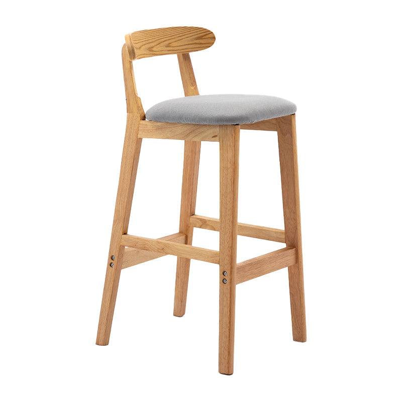 Scandinavian Rubberwood Upholstered Bar Stools Matte Finish Footrest Stool Light Gray 1 Piece Clearhalo 'Bar Furniture' 'Bar Stools' 'bar_stools' 'Furniture' 'furniture_bar_stools' 'Kitchen & Dining Furniture' 4899701