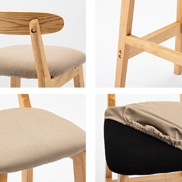 Scandinavian Rubberwood Upholstered Bar Stools Matte Finish Footrest Stool Clearhalo 'Bar Furniture' 'Bar Stools' 'bar_stools' 'Furniture' 'furniture_bar_stools' 'Kitchen & Dining Furniture' 4899705