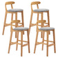 Scandinavian Rubberwood Upholstered Bar Stools Matte Finish Footrest Stool Light Gray Set of 4 Clearhalo 'Bar Furniture' 'Bar Stools' 'bar_stools' 'Furniture' 'furniture_bar_stools' 'Kitchen & Dining Furniture' 4899706