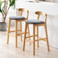 Scandinavian Rubberwood Upholstered Bar Stools Matte Finish Footrest Stool Clearhalo 'Bar Furniture' 'Bar Stools' 'bar_stools' 'Furniture' 'furniture_bar_stools' 'Kitchen & Dining Furniture' 4899708
